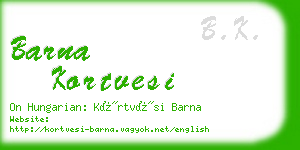 barna kortvesi business card